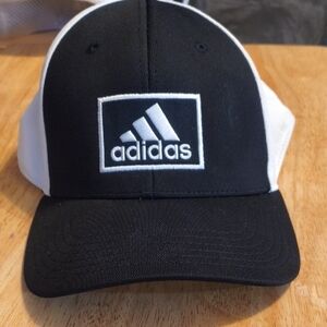 adidas Black and White Trucker Cap with Embroidered Logo
